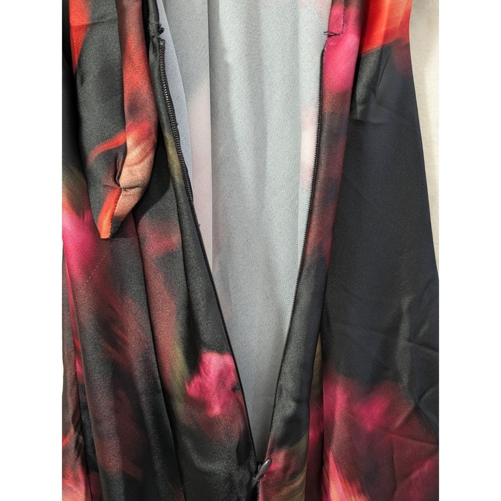 Steve Madden Lara Satin Maxi Dress XS Black Floral Cocktail Party Event Occasion - Picture 6 of 11